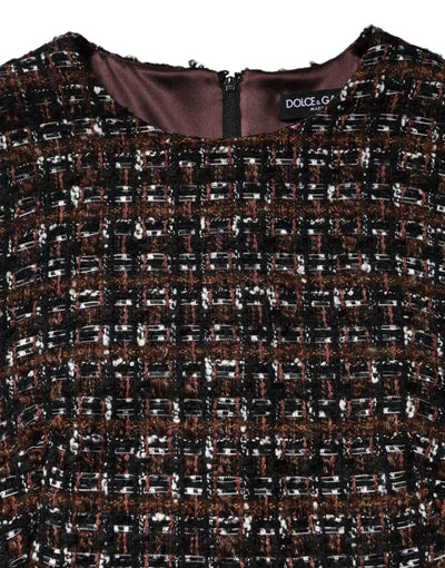 Dolce &amp; Gabbana Multicolor Mouwloze Mini Tweed A-lijn Jurk