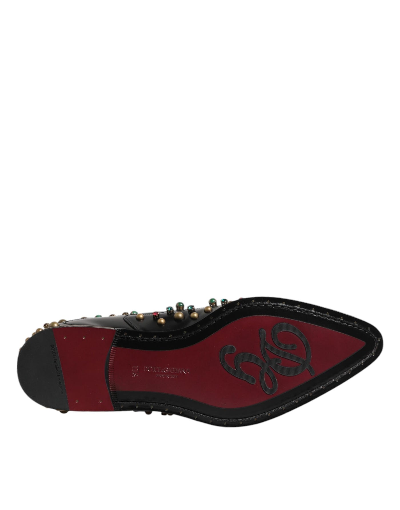 Dolce &amp; Gabbana zwarte leren derby-jurkschoenen met studs