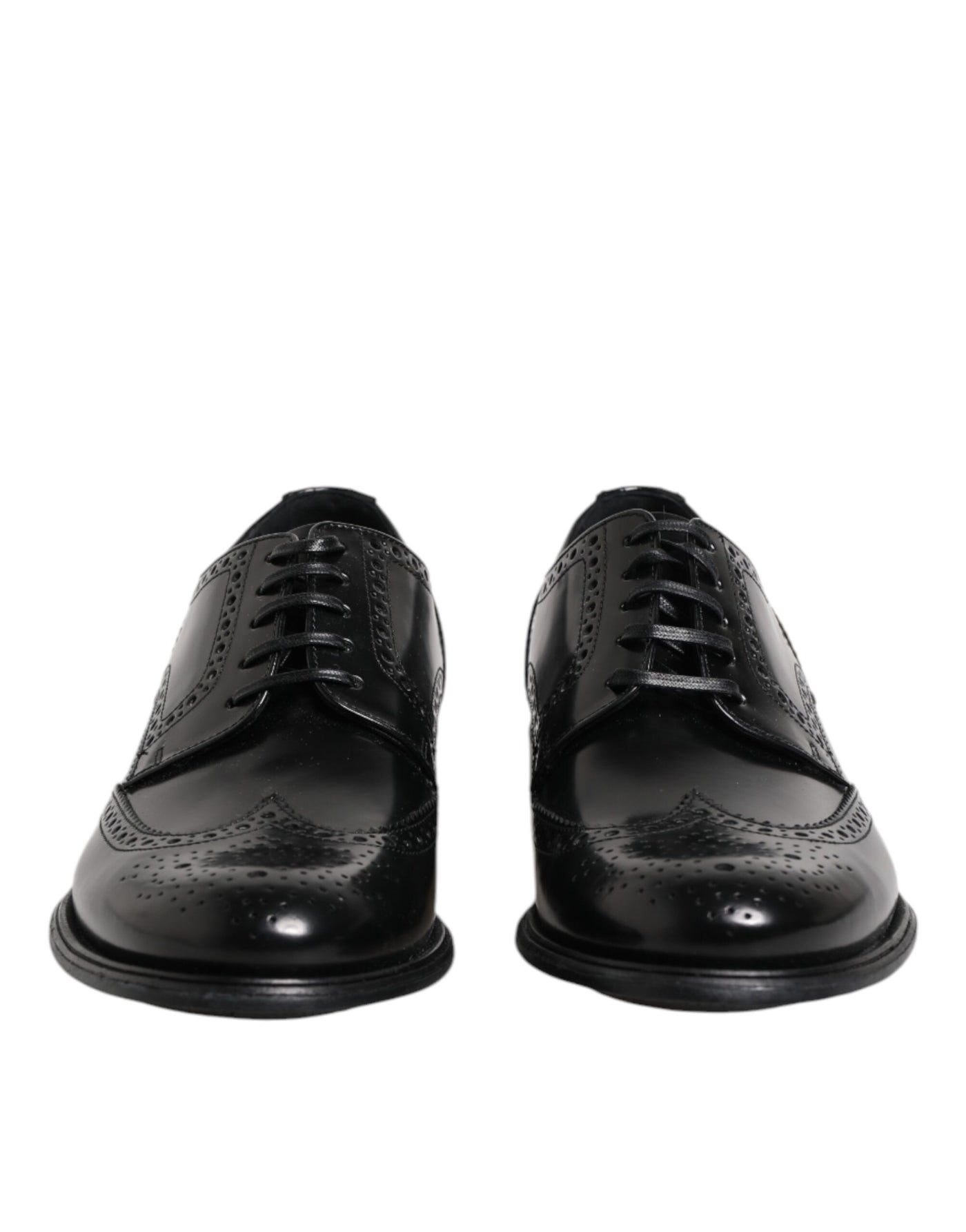 Dolce &amp; Gabbana Zwarte Leren Derby Wingtip Formele Schoenen