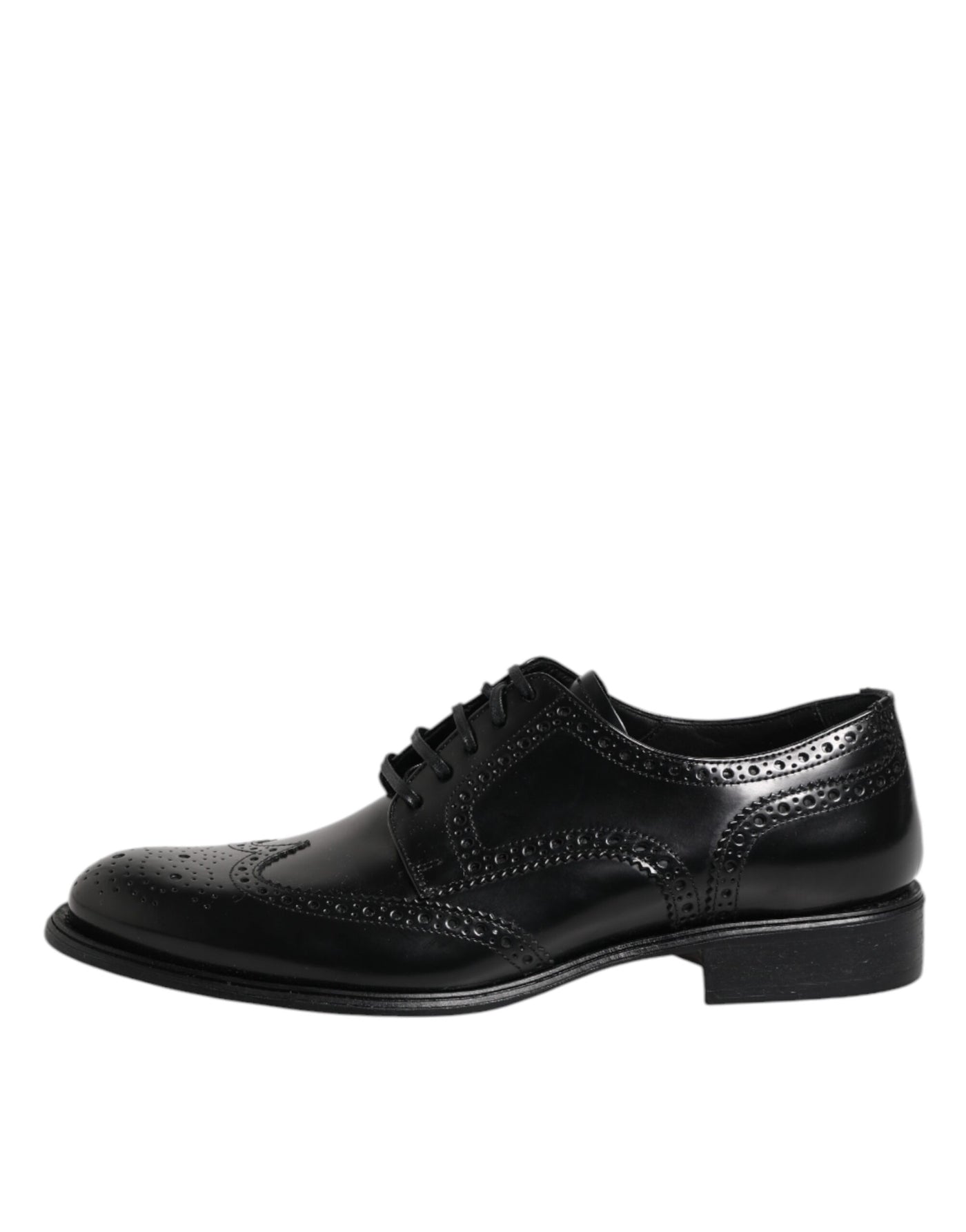 Dolce &amp; Gabbana Zwarte Leren Derby Wingtip Formele Schoenen