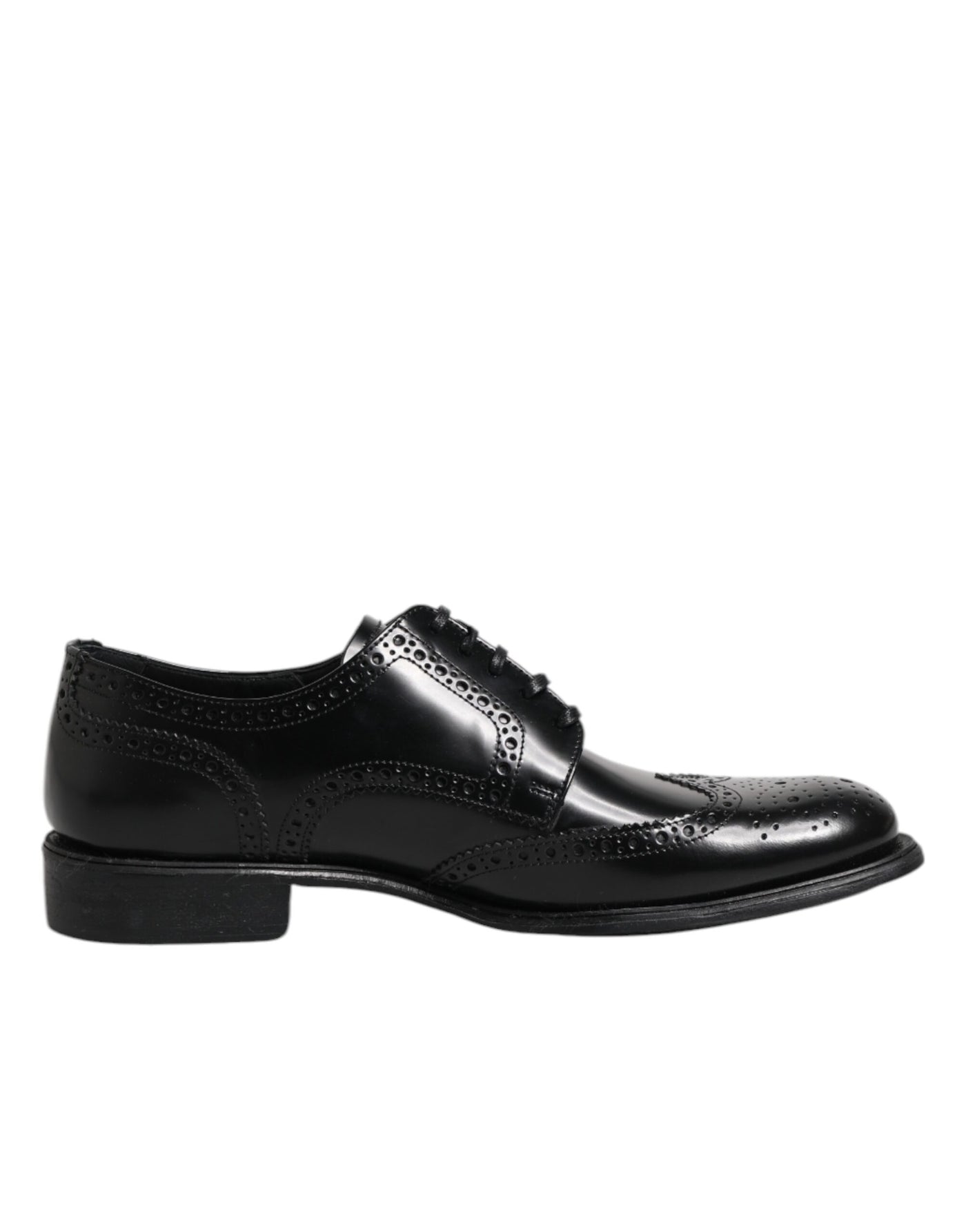 Dolce &amp; Gabbana Zwarte Leren Derby Wingtip Formele Schoenen