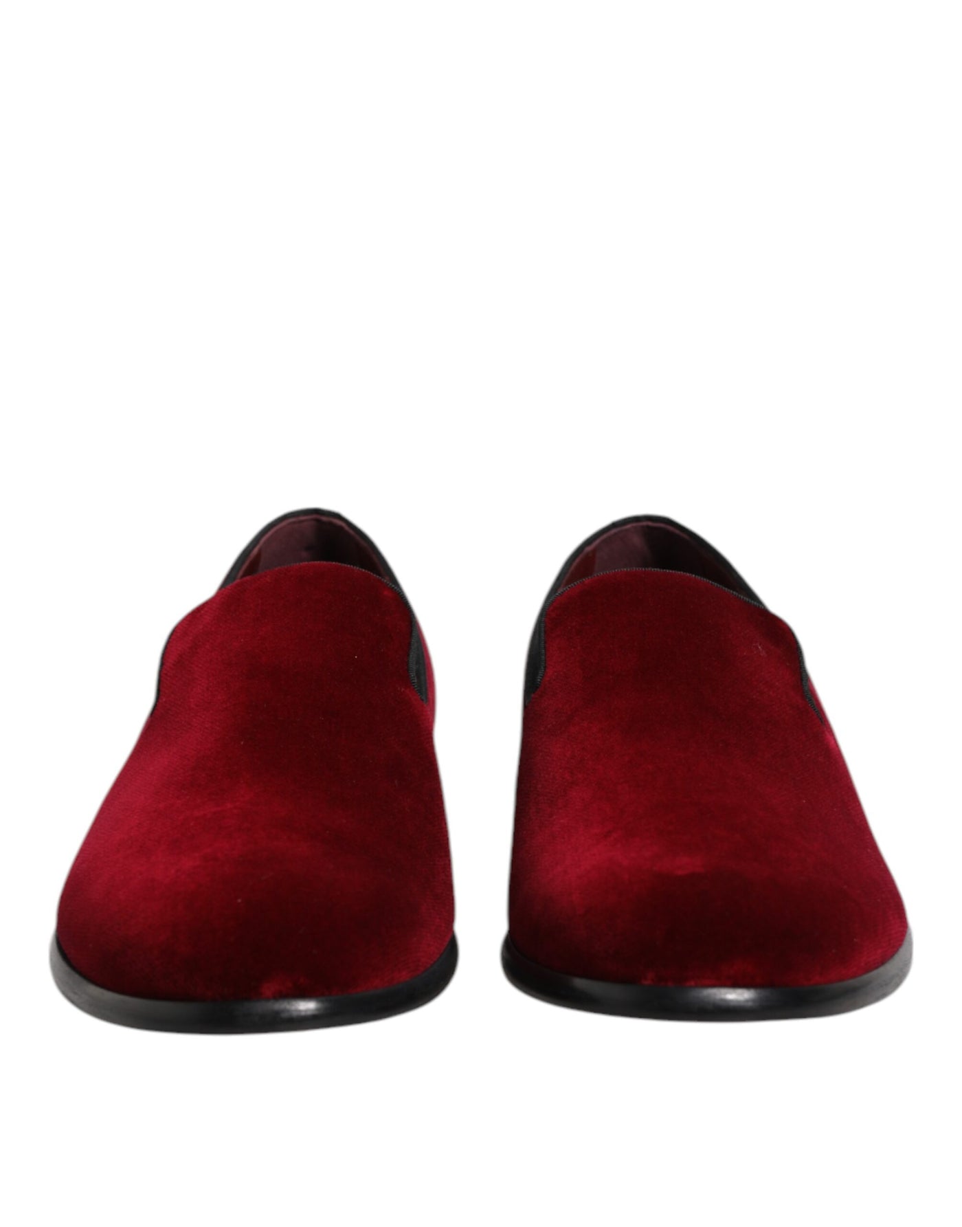 Dolce &amp; Gabbana Rode Katoenen Fluwelen Slip-On Loafers Formele Schoenen