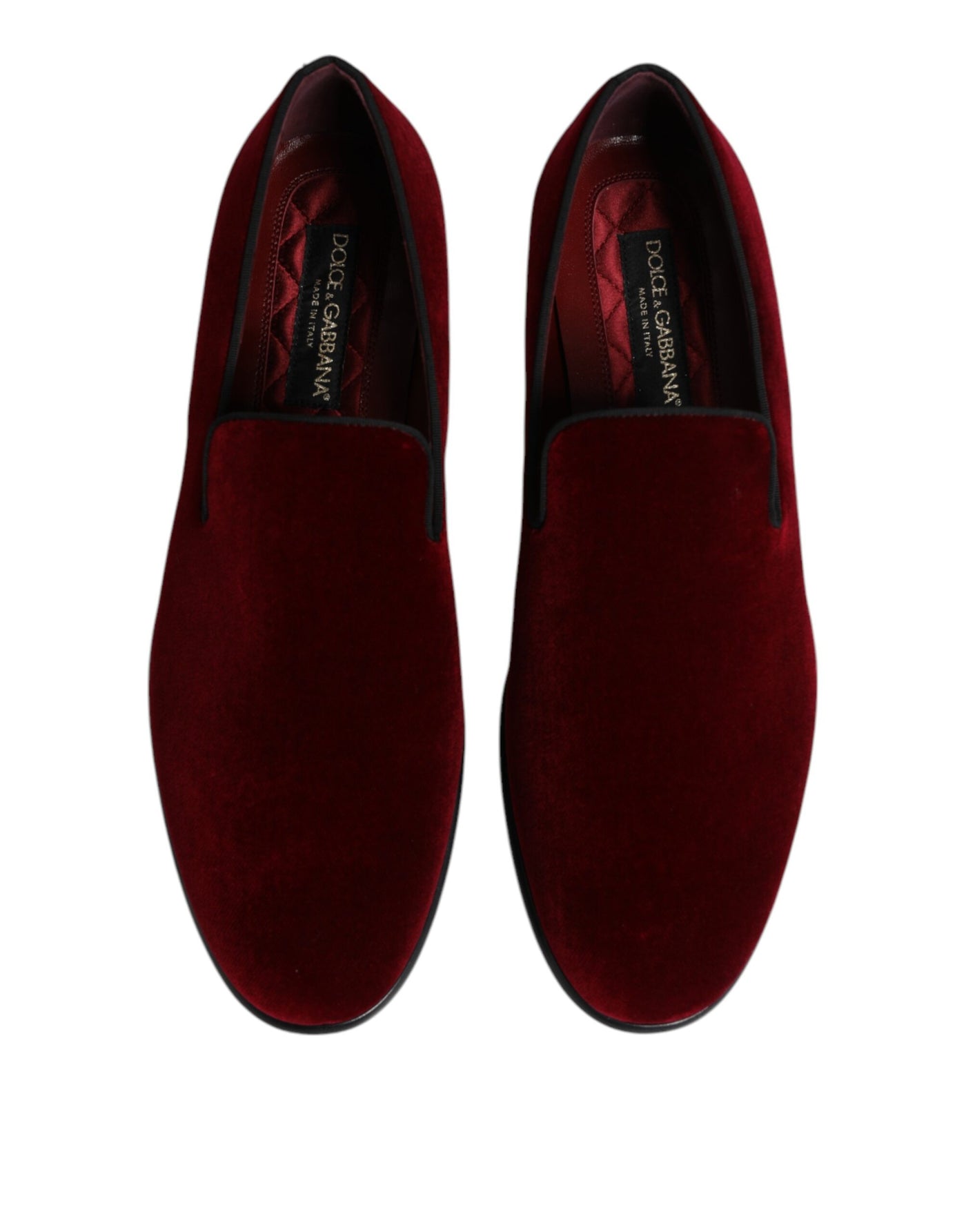 Dolce &amp; Gabbana Rode Katoenen Fluwelen Slip-On Loafers Formele Schoenen