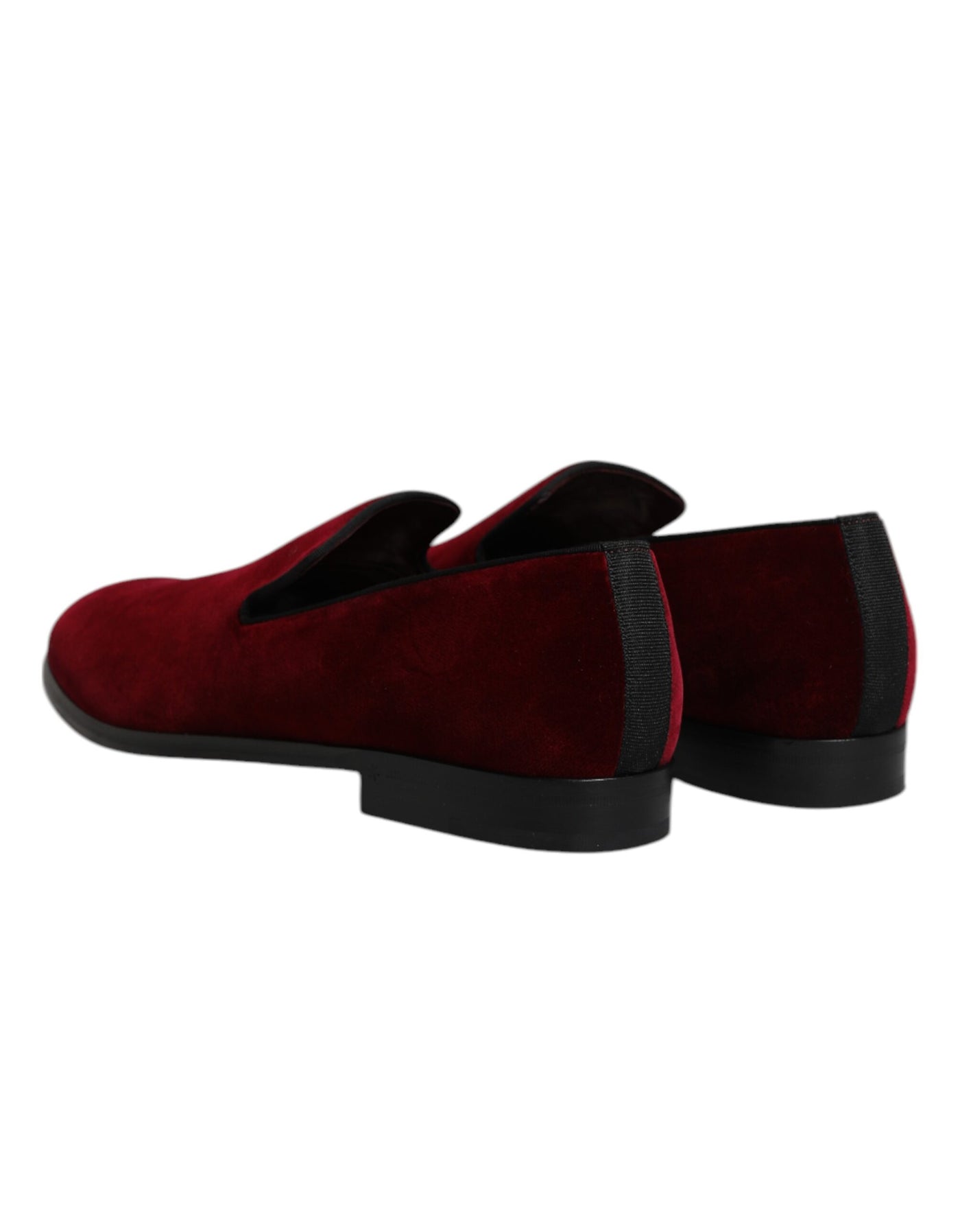 Dolce &amp; Gabbana Rode Katoenen Fluwelen Slip-On Loafers Formele Schoenen