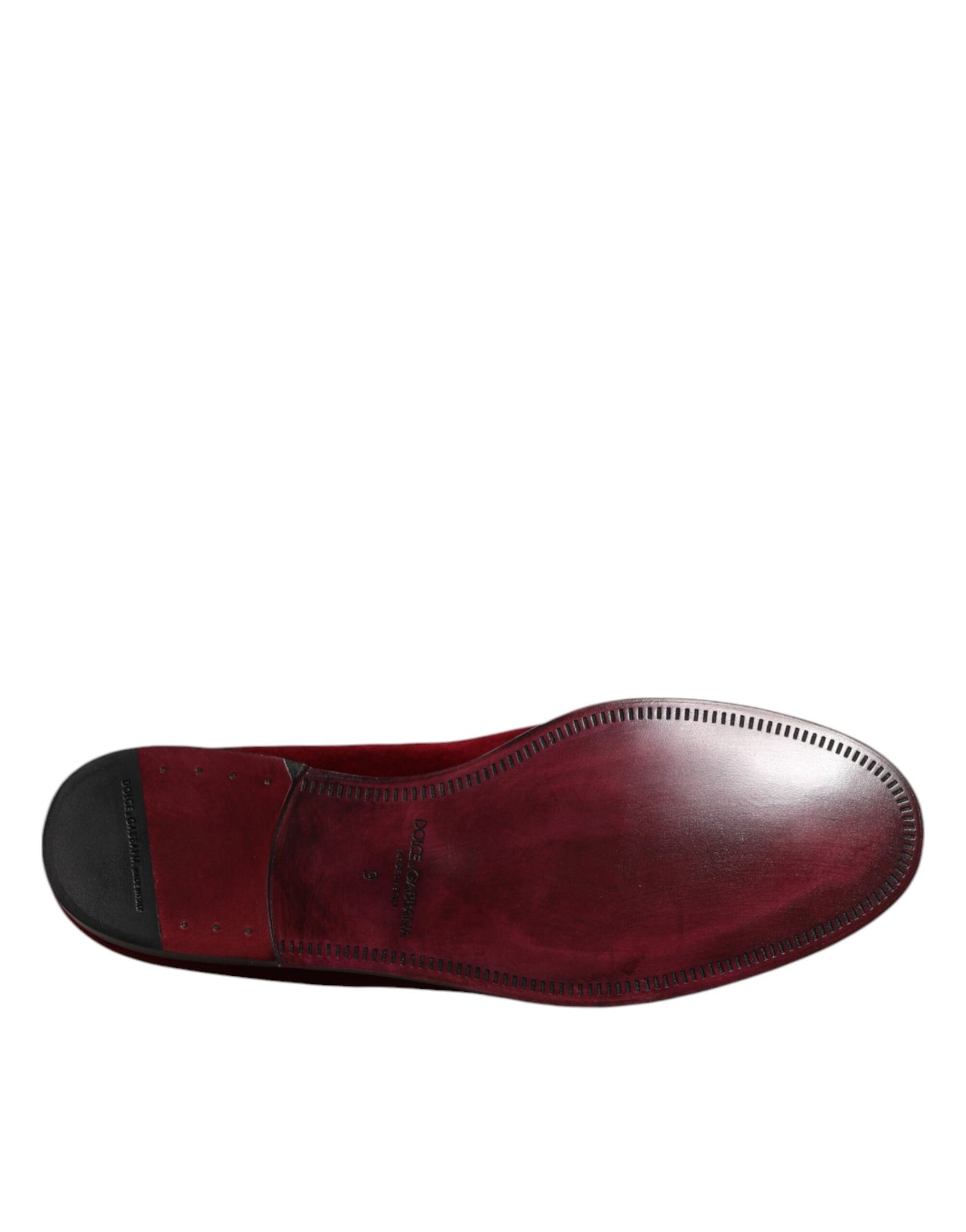 Dolce &amp; Gabbana Rode Katoenen Fluwelen Slip-On Loafers Formele Schoenen