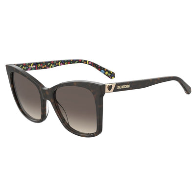 Lunettes de soleil Love Moschino en acétate marron