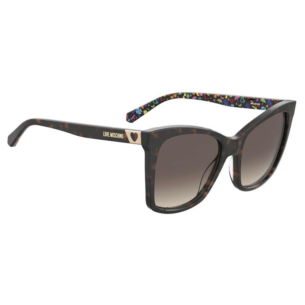 Lunettes de soleil Love Moschino en acétate marron