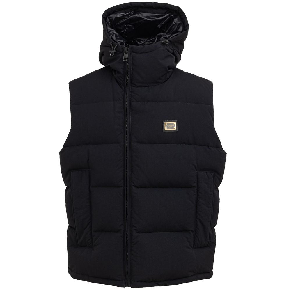 Veste sans manches en polyester noir Dolce &amp; Gabbana