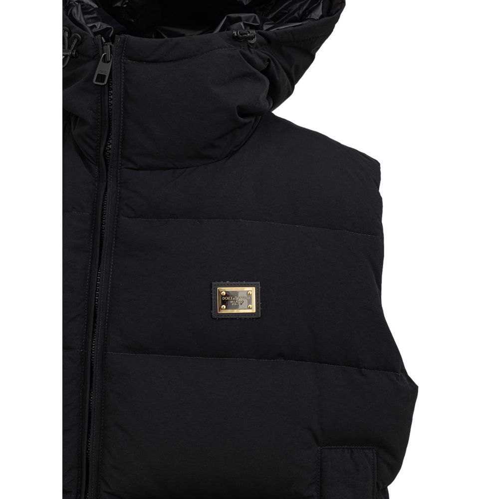 Veste sans manches en polyester noir Dolce &amp; Gabbana