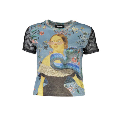 T-shirt Desigual bleu en polyester pour femme