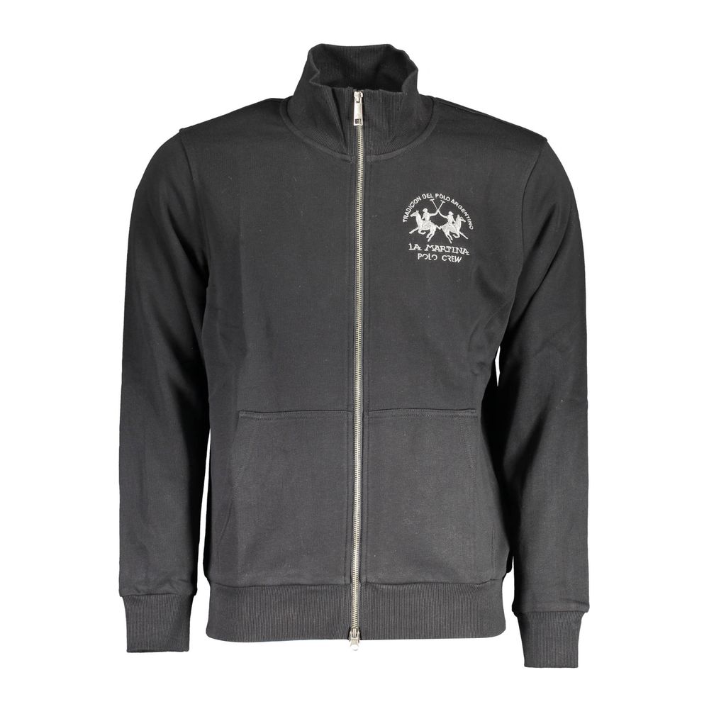 Pull homme en coton noir La Martina