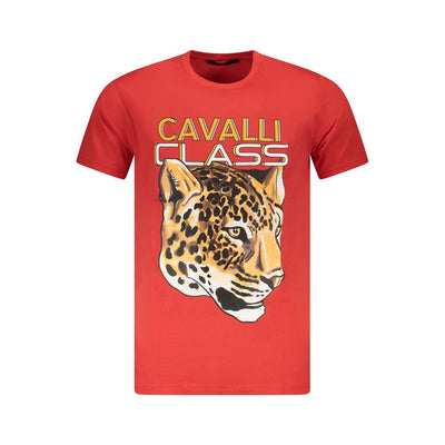 T-shirt Cavalli Class en coton rouge pour homme