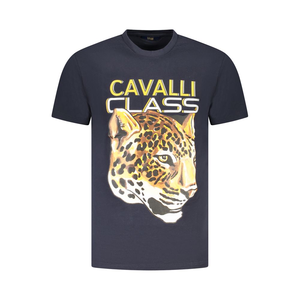 Cavalli Class Blauw Katoenen Heren T-shirt