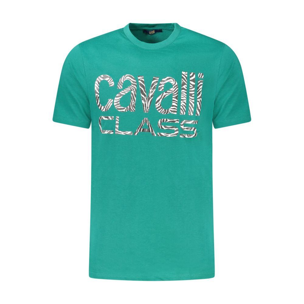 Cavalli Class Groen Katoenen T-shirt