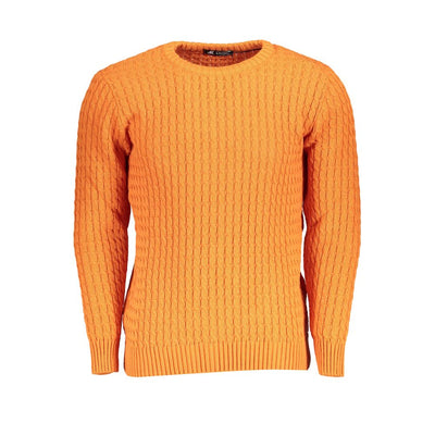 US Grand Polo Elegante Gedraaide Ronde Hals Oranje Trui