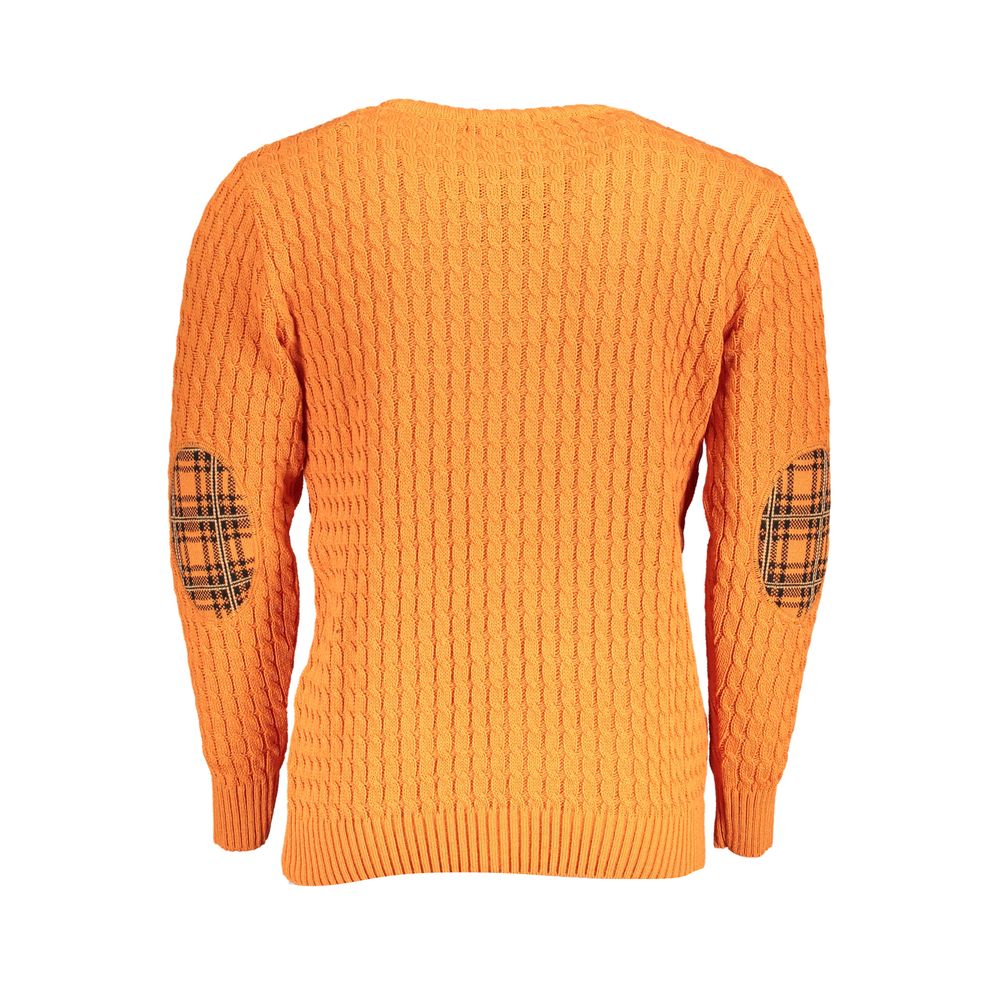 US Grand Polo Elegante Gedraaide Ronde Hals Oranje Trui