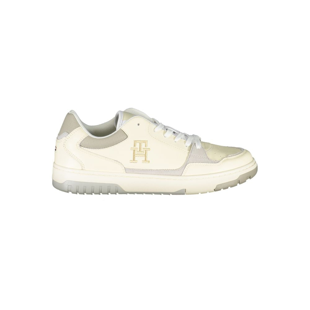 Beige sportschoenen van Tommy Hilfiger met uniek borduurwerk