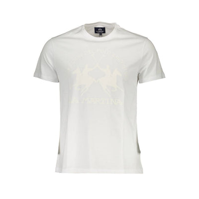 La Martina Wit Katoenen Heren T-shirt