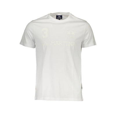 La Martina White Cotton Men T-Shirt