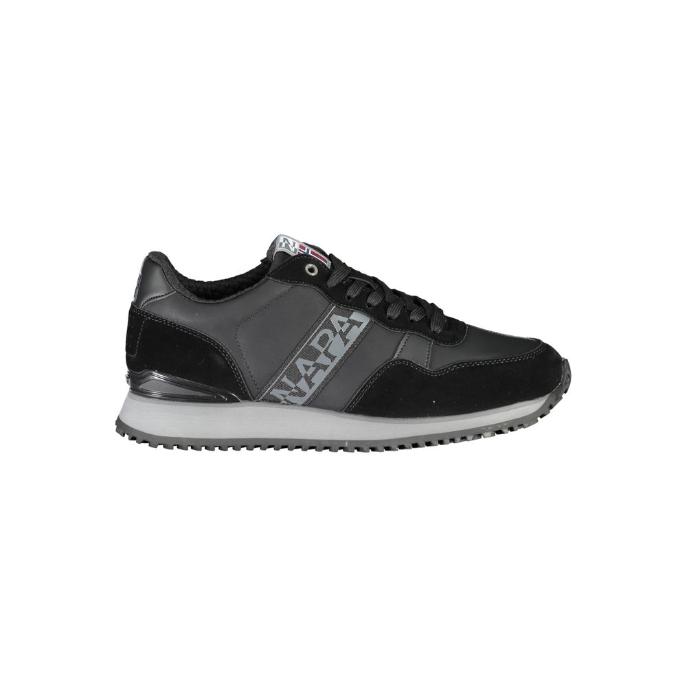 Napapijri Slanke Zwarte Contrasterende Vetersneakers