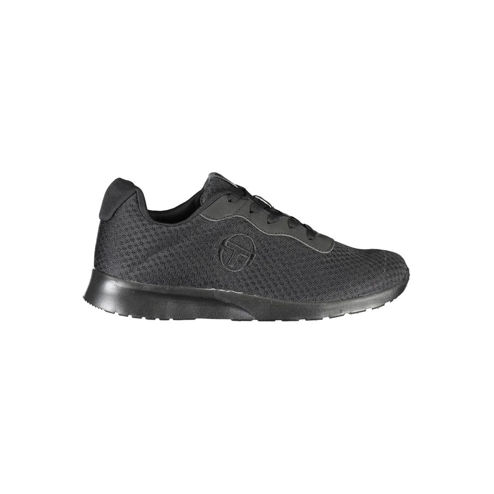 Sergio Tacchini Strakke zwarte sneakers met geborduurd detail