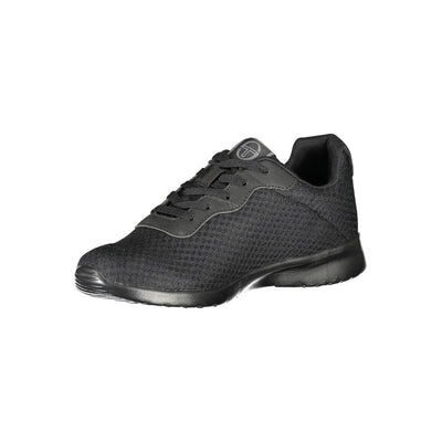 Sergio Tacchini Strakke zwarte sneakers met geborduurd detail