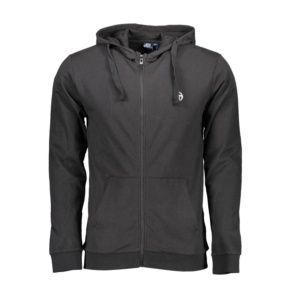 Pull à capuche noir en coton pour homme de Sergio Tacchini