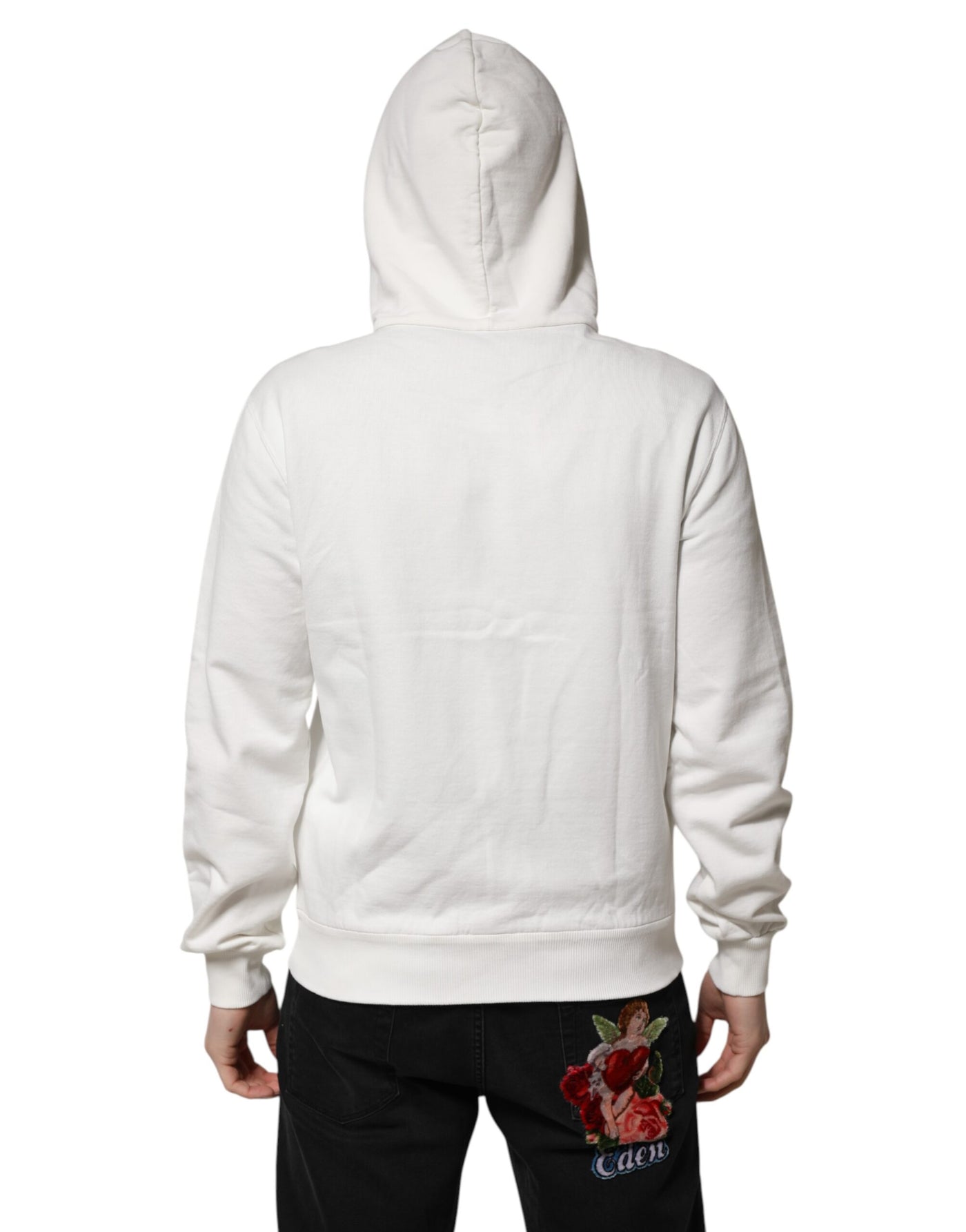 Pull à capuche Dolce &amp; Gabbana en coton blanc imprimé DG ROYAL