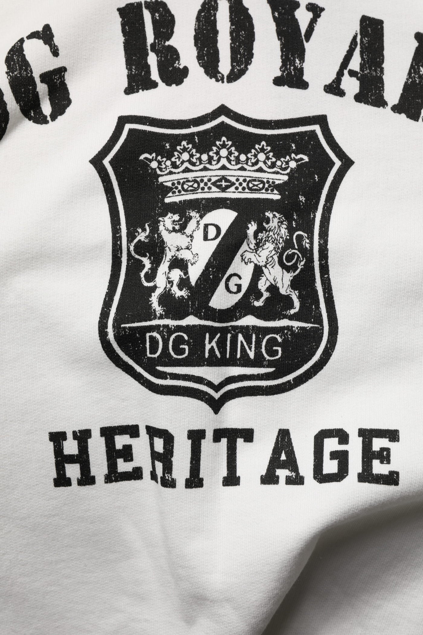 Pull à capuche Dolce &amp; Gabbana en coton blanc imprimé DG ROYAL