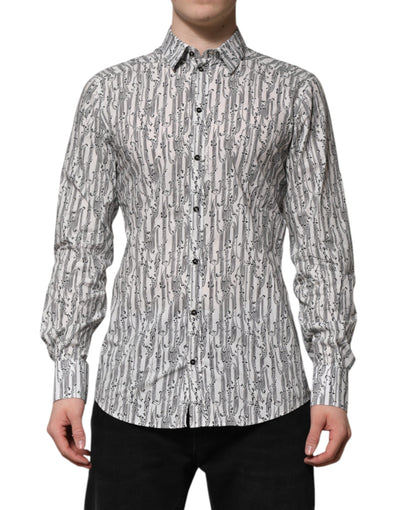 Dolce &amp; Gabbana Wit Bloemenprint Casual Shirt met Lange Mouwen