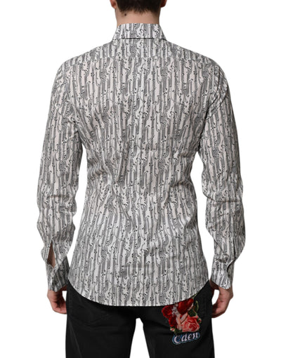 Dolce &amp; Gabbana Wit Bloemenprint Casual Shirt met Lange Mouwen