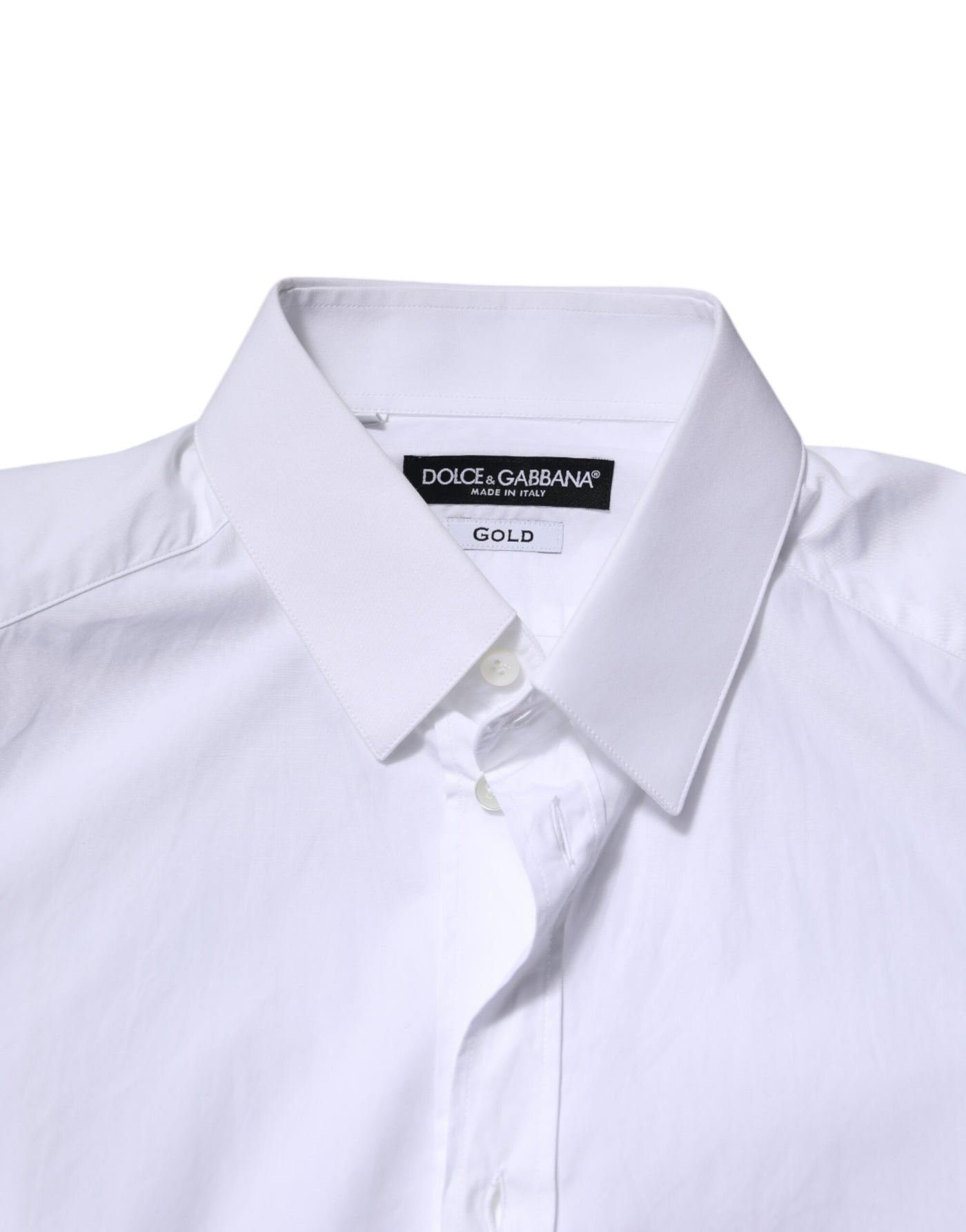 Dolce &amp; Gabbana Wit Katoenen GOUDEN Overhemd met Lange Mouwen