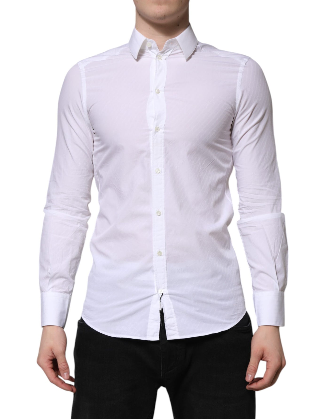Dolce &amp; Gabbana Wit Katoenen MARTINI Overhemd met Lange Mouwen