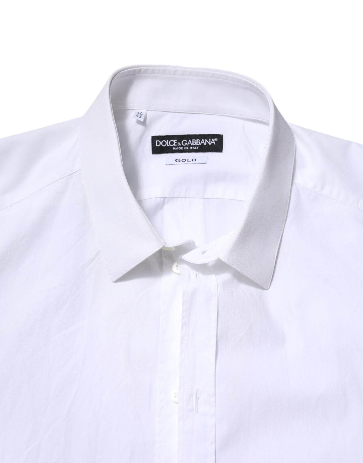 Dolce &amp; Gabbana Wit Katoenen GOUDEN Overhemd met Lange Mouwen