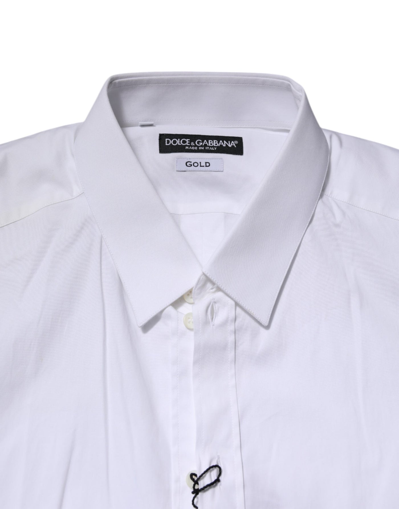Dolce &amp; Gabbana Wit Katoenen GOUDEN Overhemd met Lange Mouwen