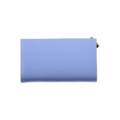 Portefeuille femme en cuir bleu clair Coccinelle