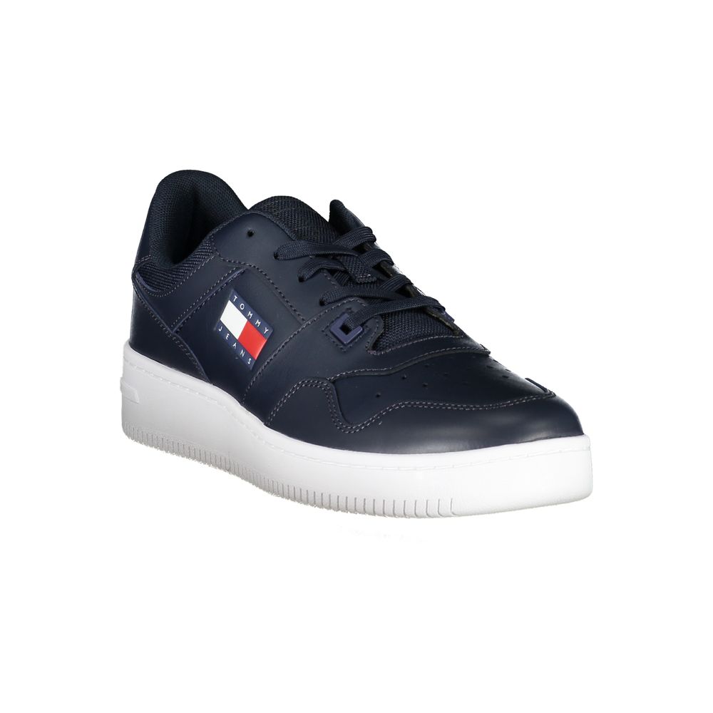 Tommy Hilfiger blauwe contrastsneakers met logodetail