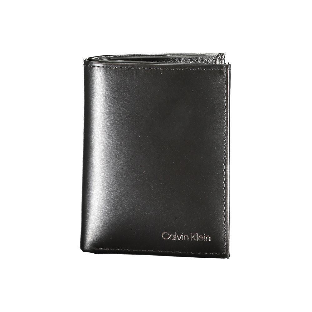 Calvin Klein Zwarte Leren Portemonnee