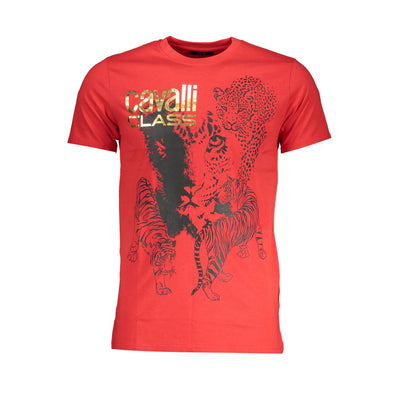 Cavalli Class Rood Katoenen T-shirt