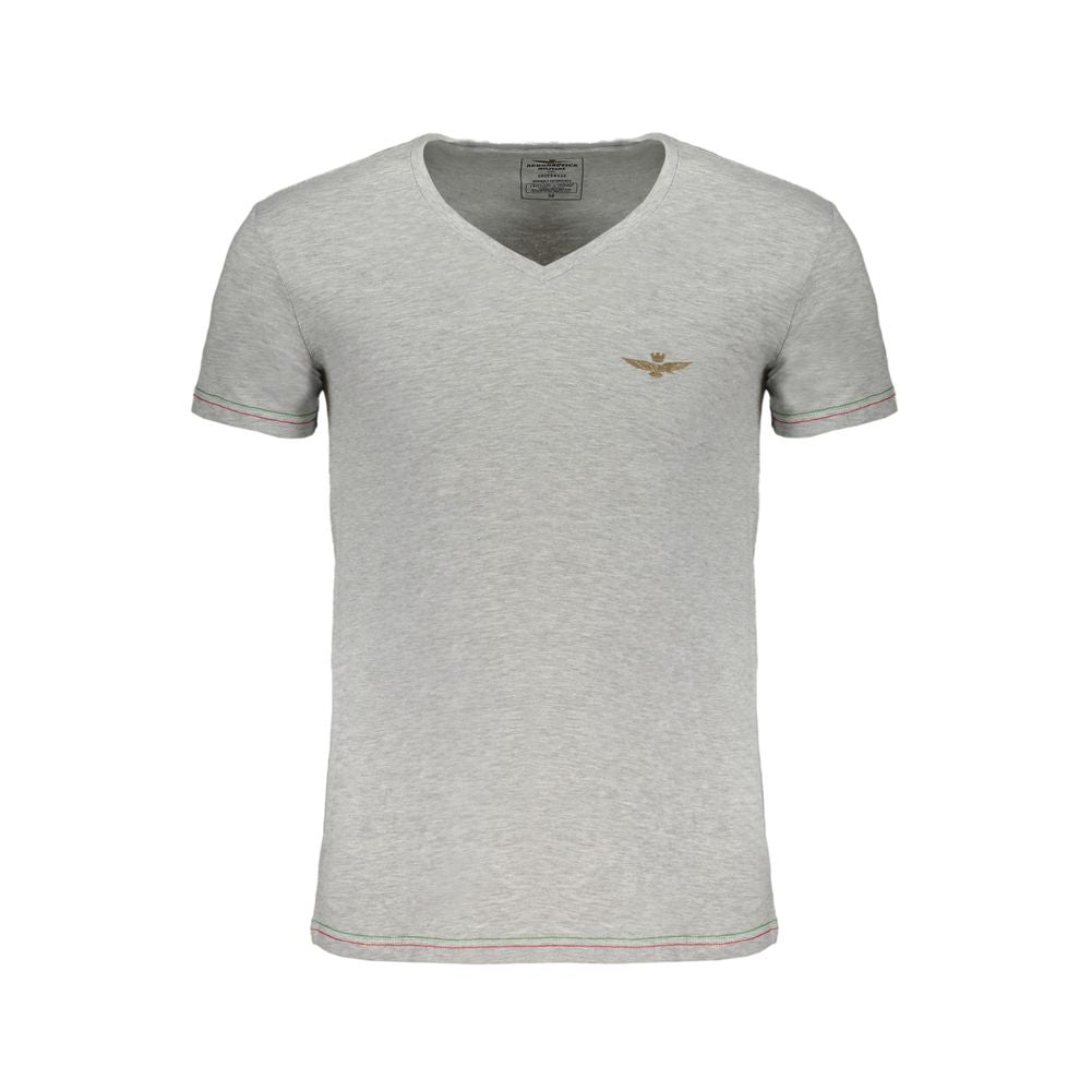 T-shirt homme en coton marron Aeronautica Militare