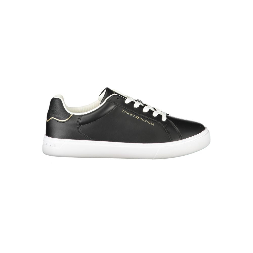 Tommy Hilfiger Zwarte Leren Dames Sneaker