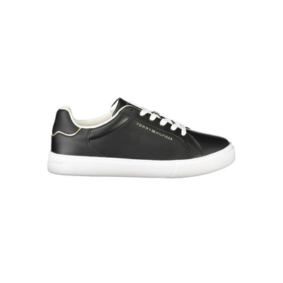 Tommy Hilfiger Zwarte Leren Dames Sneaker