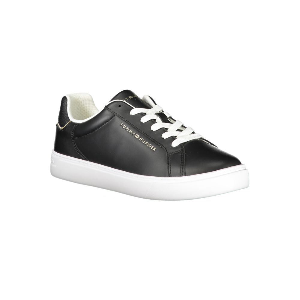 Tommy Hilfiger Zwarte Leren Dames Sneaker