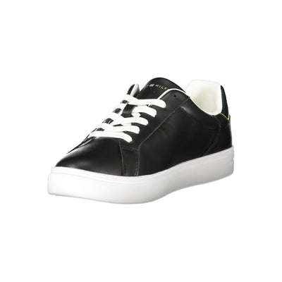 Tommy Hilfiger Zwarte Leren Dames Sneaker