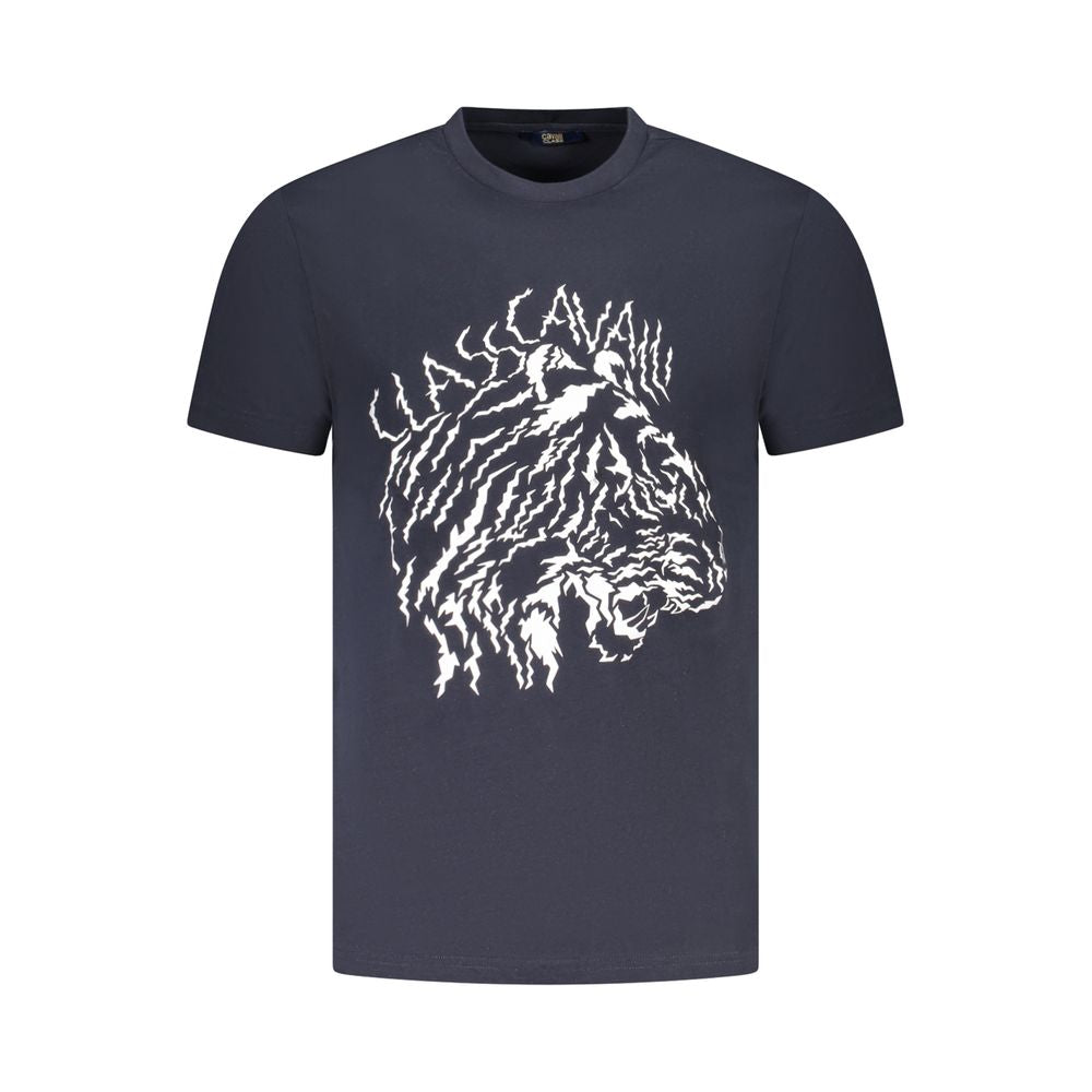 Cavalli Class Blauw Katoenen Heren T-shirt