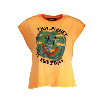 Haut Desigual en coton orange pour femme