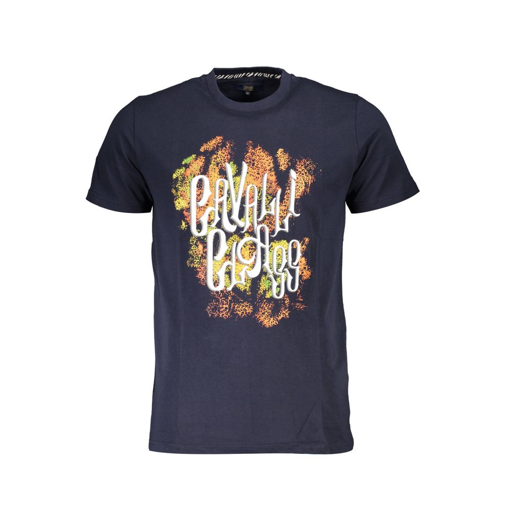 Cavalli Class Blauw Katoenen Heren T-shirt