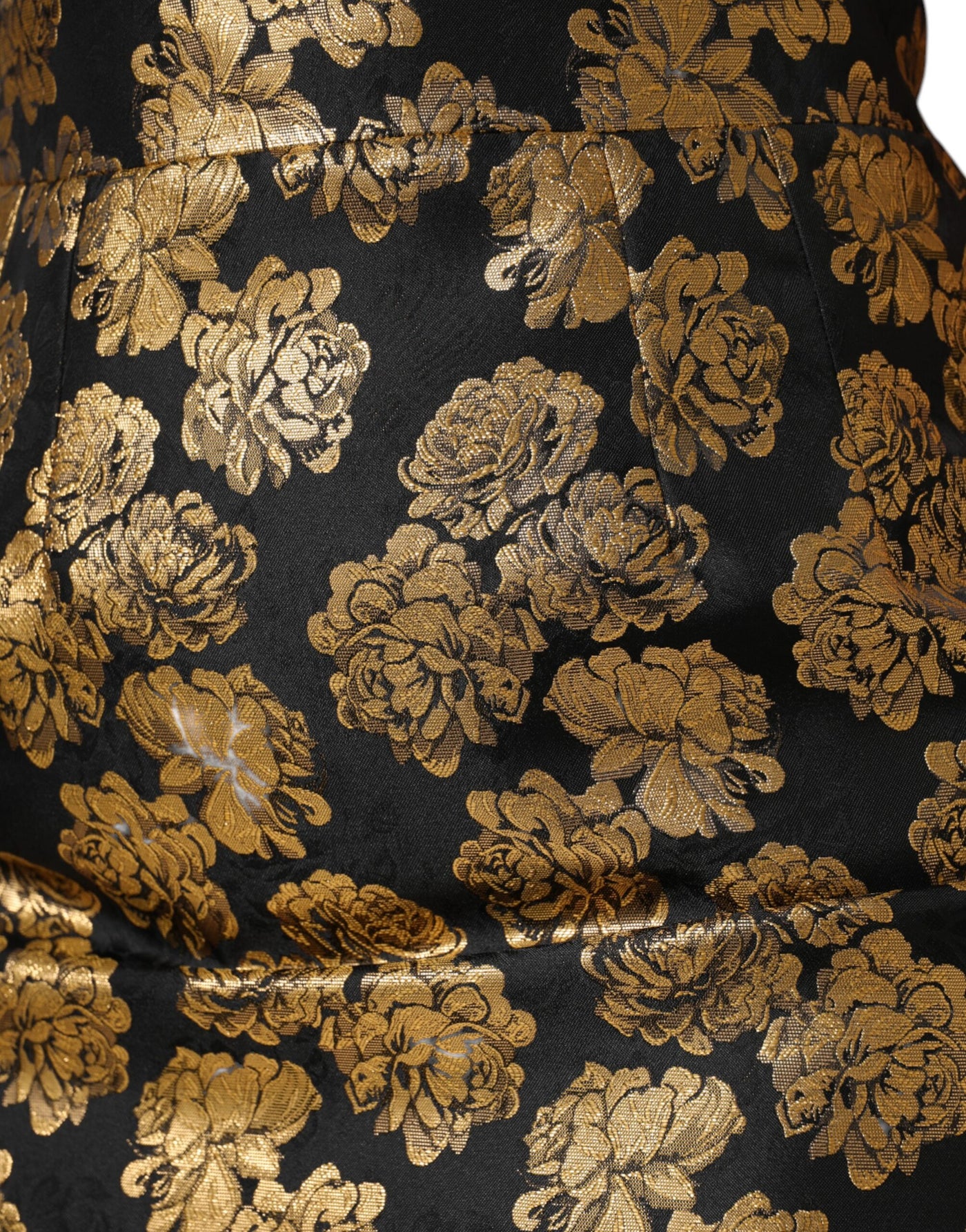 Dolce &amp; Gabbana zwarte gouden bloemenprint jacquard minirok