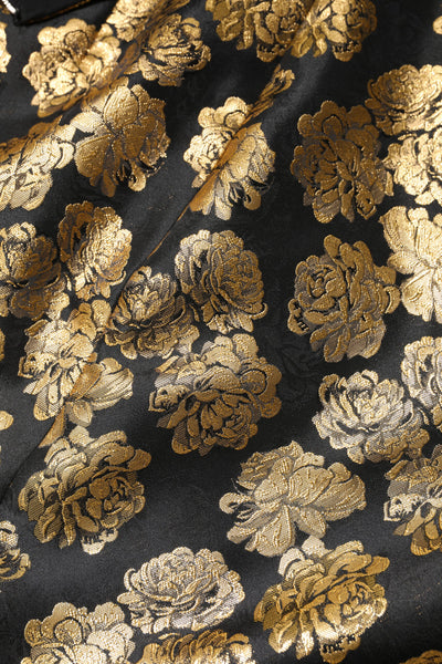 Dolce &amp; Gabbana zwarte gouden bloemenprint jacquard minirok