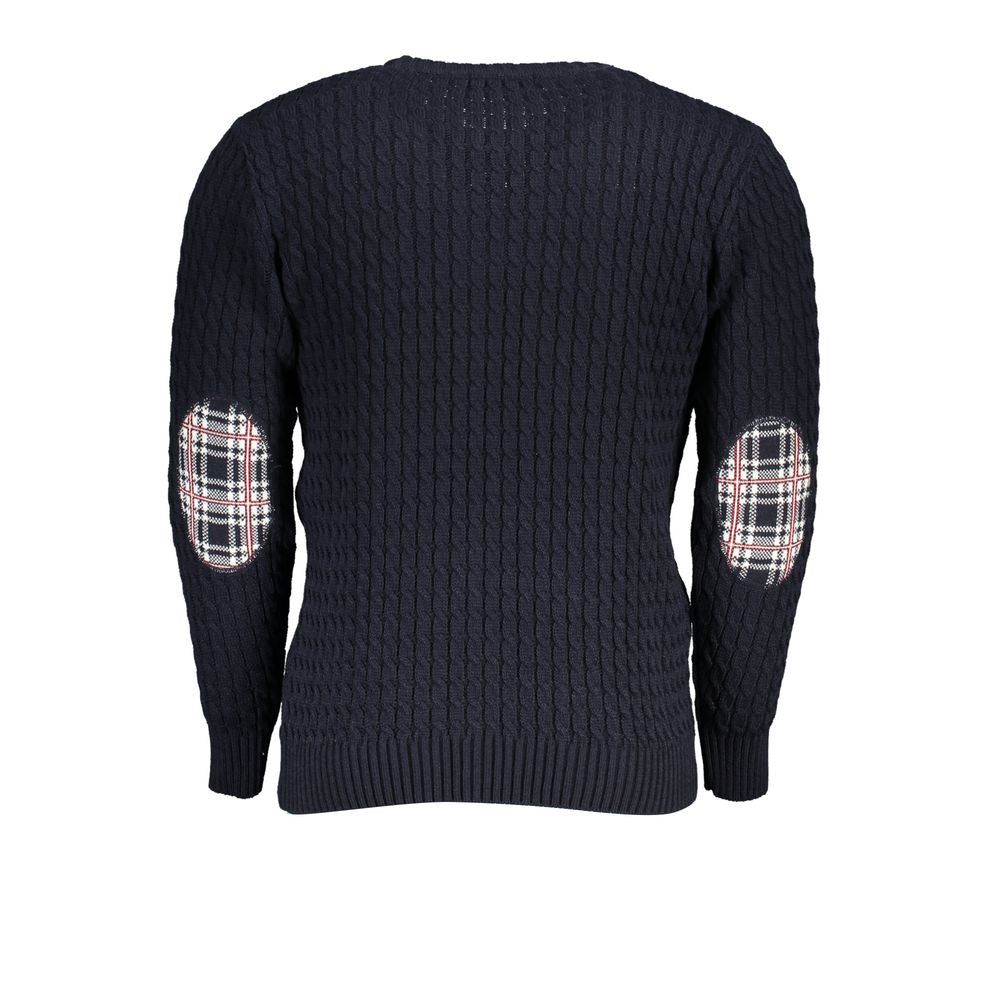 US Grand Polo Elegante ronde hals gedraaide blauwe trui